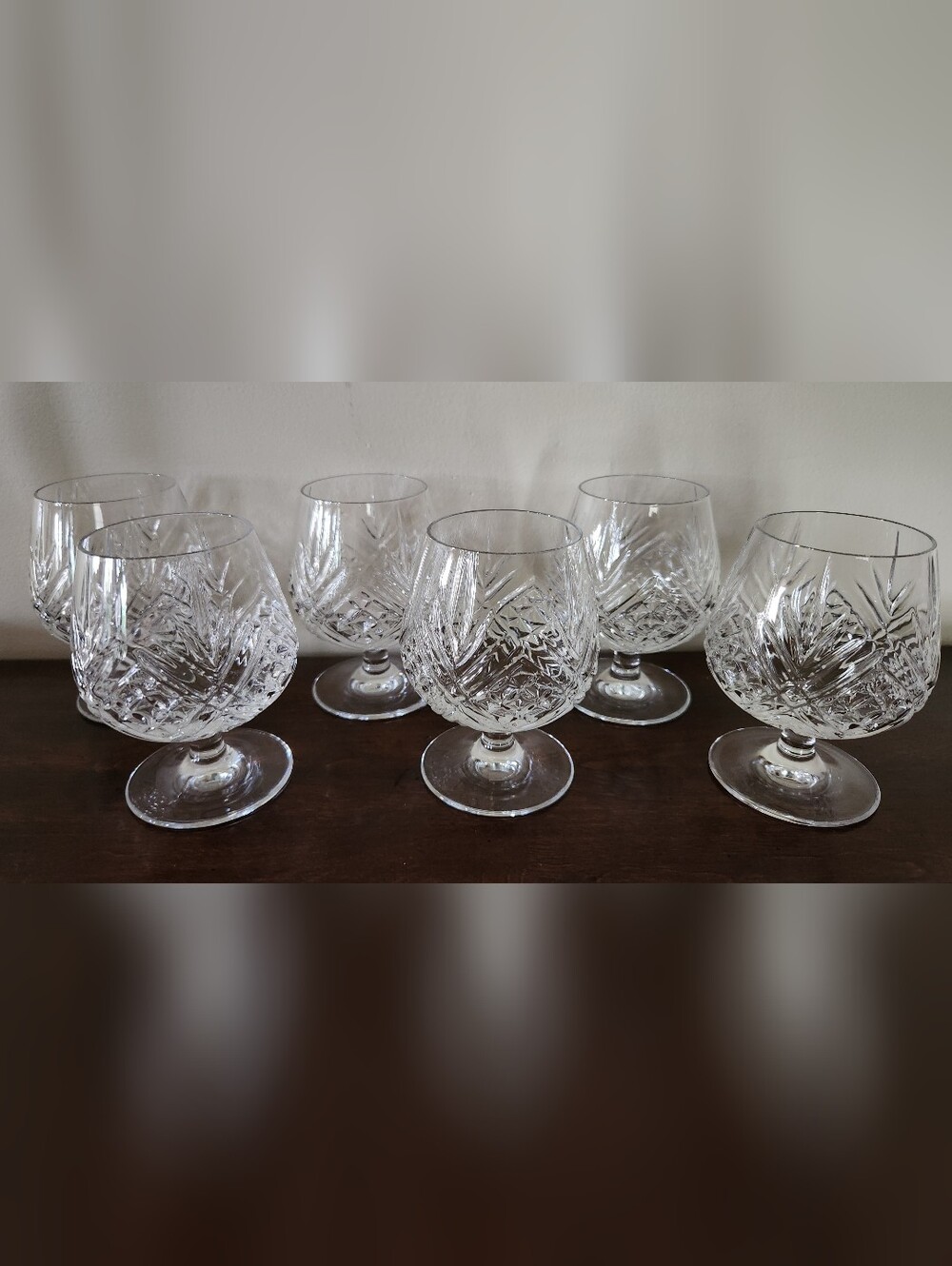 Vintage Cristal D'Arques-Durand "Masquerade" Brandy Glasses, Set of 6